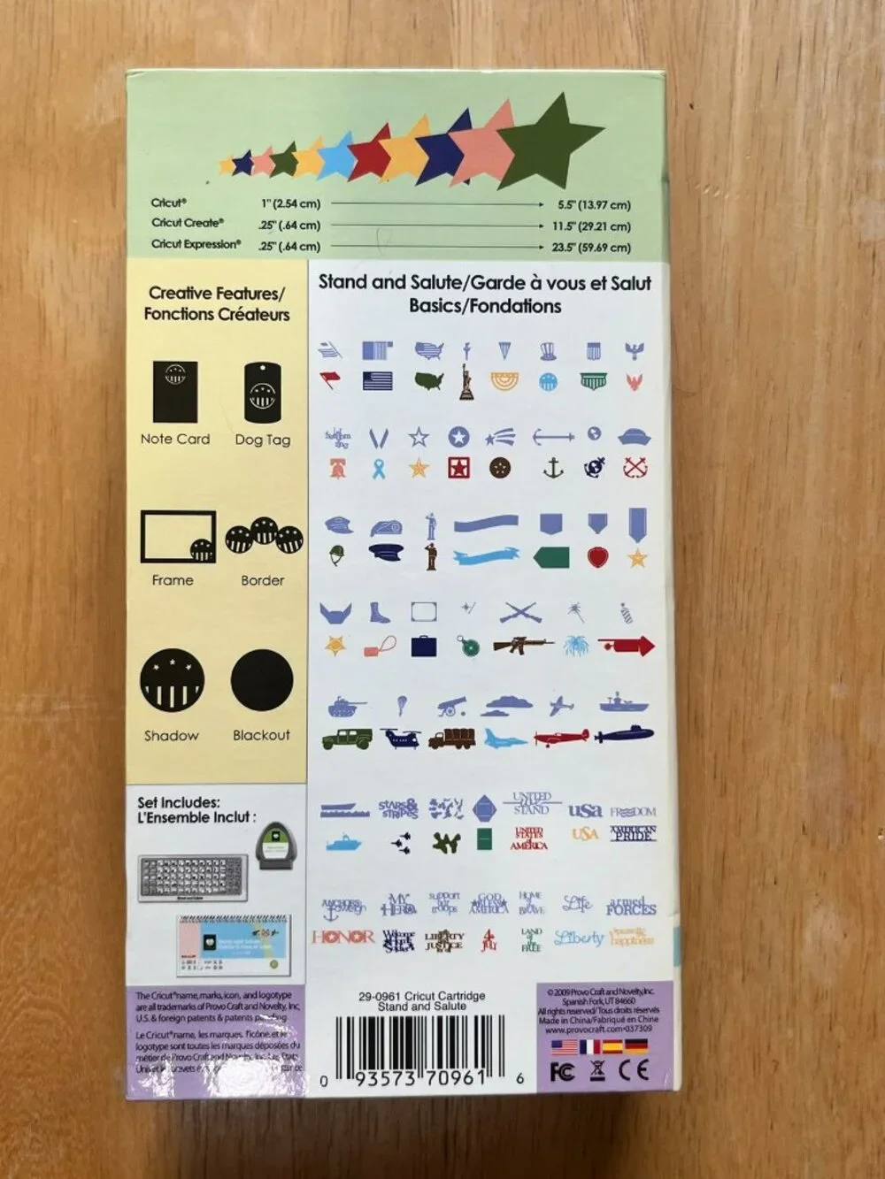 CRICUT United We Stand Patriotic Stand and Salute Cartridge Military USA Flag